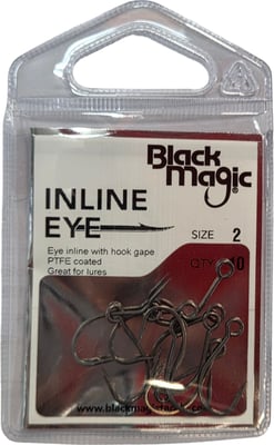 Black Magic Inline Eye Hook Small Pack Size 2
