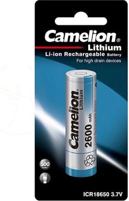 Camelion 18650 Lithium Rechargeable Battery 3.7V 2600mAh
