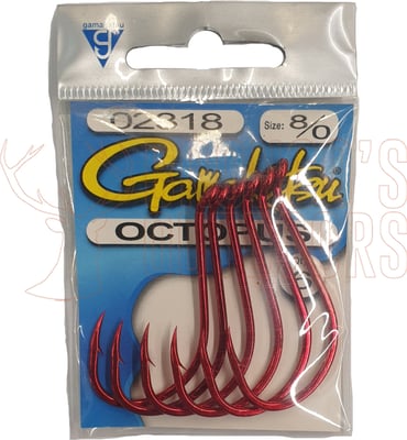 Gamakatsu Octopus Hooks Red Small Pack