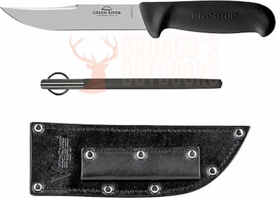 Green River Bushmans Knife 150mm + Sharpening Steel + Leather Sheath