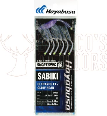 Hayabusa EX135 UV Twist Skin Short Spec Flasher & Sabiki Rig