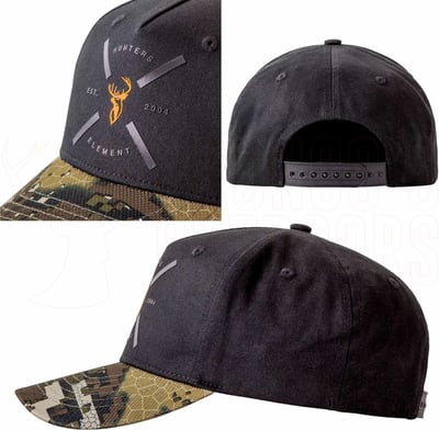 Hunters Element Cross Cap Black Desolve Veil Camo One Size