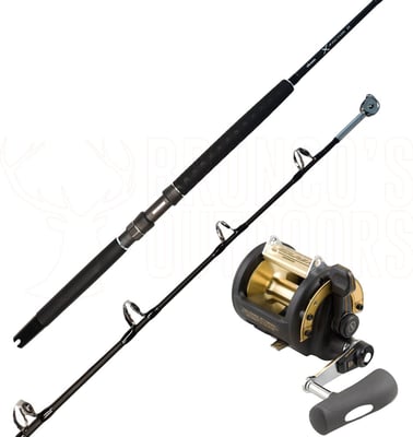 Okuma X-Factor II Overhead Rod 5'8" 24kg Roller Tip + Shimano Triton TLD 2 Speed Fishing Reel TLD 50LRS