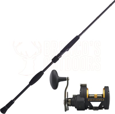 Penn Battalion II Slow Pitch Overhead Rod 6'8" PE:3 + Penn Fathom II Star Drag Reel 8XN