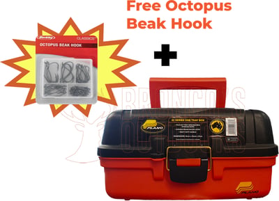 Plano 6101 One-Tray Tackle Box + Berkley Octopus Beak Hook 50 Hooks