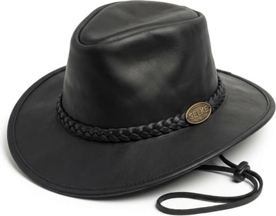Selke Stressed Leather Hat 108 Fullgrain Black