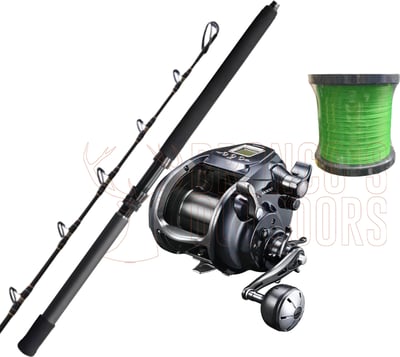 Shimano Status Bluewater 8' 3pc DDM PE:5-8 Straight Butt Drone + Shimano Forcemaster 9000 Electric Reel PE:8