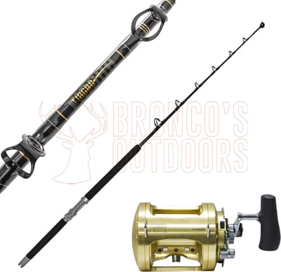 Shimano Tiagra 80W + Shimano Status Bluewater 5'6" 37kg Stand up Roller Tip Rod