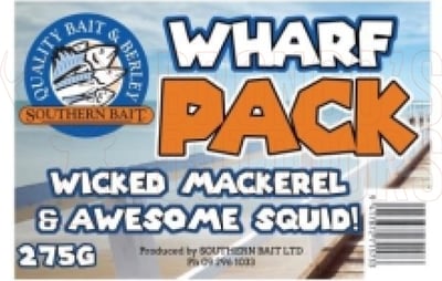 Southern Bait Wharf Pack Salted Bait 275gm Mackerel & Squid