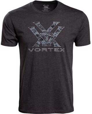 Vortex Camo Logo Short Sleeve T-Shirt - Charcoal Heather