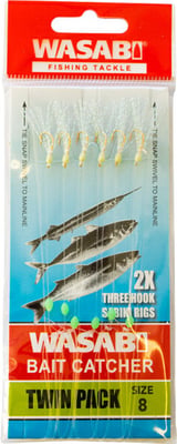 Wasabi Sabiki Fishing Rigs Twin Pack 2x 3 Hooks
